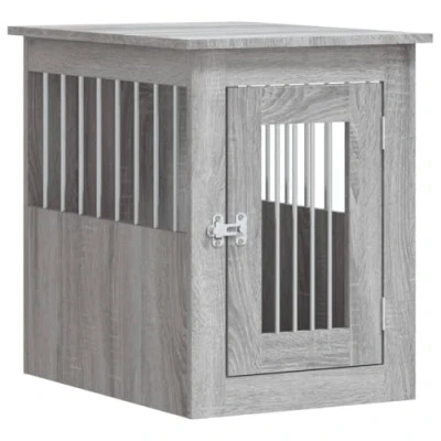 Afbeelding van Hondenbench 45x62x59 cm bewerkt hout grijs sonoma