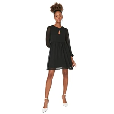 Afbeelding van Trendyol Damson Mini Gevoerde Chiffon Geweven Jurk Twoaw23El00846
