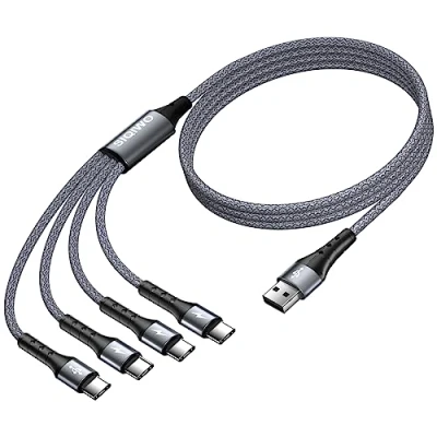 Afbeelding van SIQIWO USB Type C Kabel 1.2M, 3.0 Oplaadkabel Snelle Lading Sync met 4 Poort, voor iPhone 15 Pro, Samsung Galaxy S24 S23 S20 S10, LG G8 V50, Huawei P50, Sony, Xiaomi, Moto, Oneplus