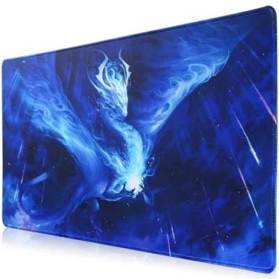 Afbeelding van Jahosin XXL gaming muismat, verlengde muismat gestikte randen 2 mm antislip rubberen basis 90x40 cm bureaupad voor gaming/kantoor/zakelijk 90 x 40 cm, blauw (Bluedragon)