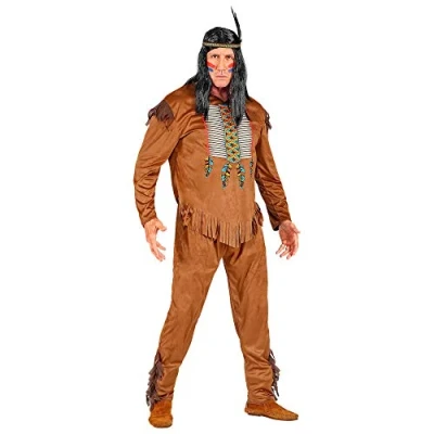 Afbeelding van Widmann Indiaan Kostuum Zoevende Bijl Wilde Westen Man Bruin Medium Carnavalskleding Verkleedkleding