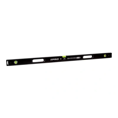 Afbeelding van PRO900 waterpas voor zwaar gebruik 120cm Aan beide zijden gefreesd met ergonomisch profiel ERS+ (Easy Reading System) Nauwkeurige antischokabsorberende eindkappen Zwarte kleur