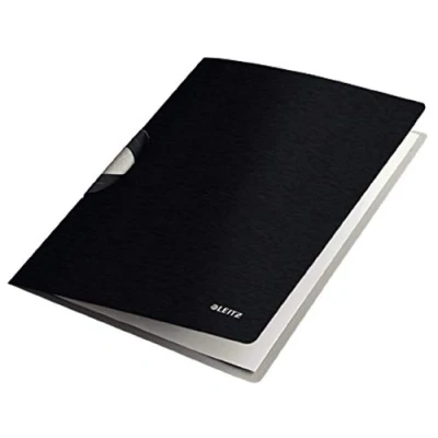 Afbeelding van Leitz A4 Professional ColorClip vijl, 40 vel capaciteit, flexibel kunststof, satijn zwart, stijl bereik, 41650094