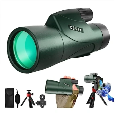 Afbeelding van Gosky monoculaire telescoop, Piper 12x55 High Definition voor volwassenen met BAK4 prisma &amp; FMC lens, lichtgewicht handig telefoonadapter, geschikt vogels kijken