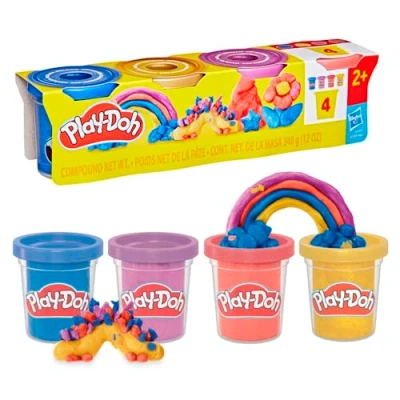 Afbeelding van Play Doh 4 pack Metallicglans boetseerklei