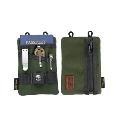 Afbeelding van VIPERADE VE1 EDC gereedschapstas organizer, kleine tas met 5 vakken, multi gereedschapstas, nylon schede etui voor zaklamp mes pen notebook (Groens)