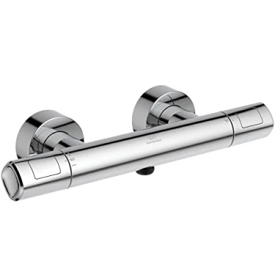 Afbeelding van Ideal standard ceratherm t100 douchekraan thermostatisch zonder omstel met koppelingen hoh 15cm chroom a7229aa