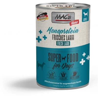Afbeelding van MAC’s Hondenvoer Natvoer Blik Mono Sensitive Lam 6 x 400g