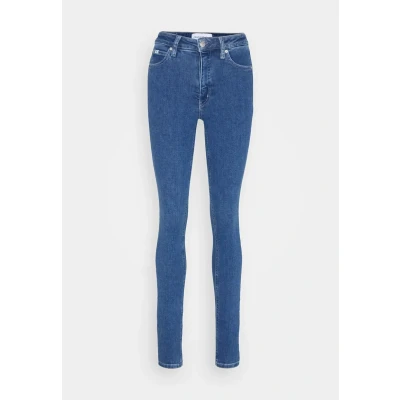 Afbeelding van Calvin Klein dames High waist skinny fit jeans met medium wassing in de kleur Jeans, maat: W34/L30