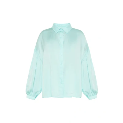 Afbeelding van usha PLUS SIZE Overhemdblouse, Dames, Maat: 38, Blue