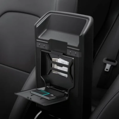 Afbeelding van Spigen Tesla Model 3 Highland 2024 Verborgen Opbergdoos met één Druk op de Knop, Middenconsole Opbergbox Ontworfen voor Accessoires Carbon Editie