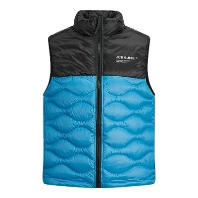 Afbeelding van Jack &amp; Jones JJENOAH Bodywarmer voor heren, collar SN vest, Turkish Tile/detail: Black Blocking, S, Turkse tafel/detail: zwarte blokkering, S