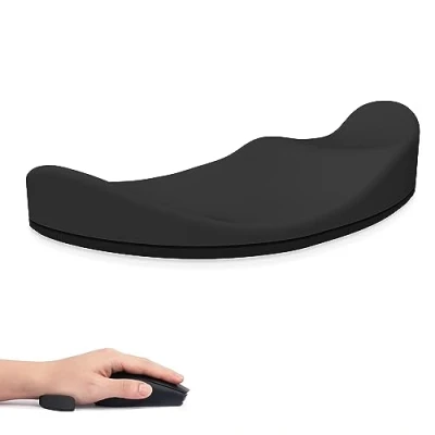 Afbeelding van Siliconen Zachte Muismat Polssteun, Ergonomische Polssteun voor de Muis, Voorkom RSI, Soepele Glijbeweging, Lichtgewicht en Draagbaa, Geschikt Thuis, Kantoor, Gaming Zwarte Linkshandig