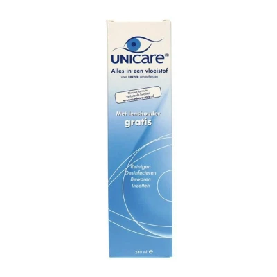 Afbeelding van Unicare Alles in een vloeistof Voor Zachte Contactlenzen 240 ml