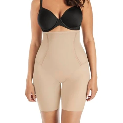 Afbeelding van Maidenform dames Firmfound high waisted corrigerende short in de kleur Beige, maat: M