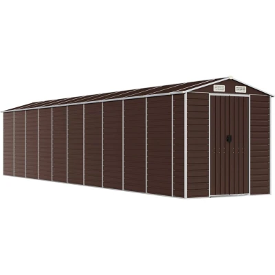 Afbeelding van vidaXL Tuinschuur 191x895x198 cm gegalvaniseerd staal bruin