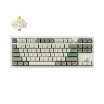 Afbeelding van Keychron Q3 Max Draadloos Mechanisch Toetsenbord, Volledig Aluminium, 2,4 GHz Bluetooth, QMK TKL Layout, RGB LED, Hot swappable Gateron Banana Switch Compatibel met Mac Windows Linux Wit