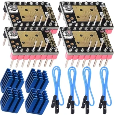 Afbeelding van 4 stuks TMC2208 V.3.0 Stepper demper met koellichaam driver, vervangende voor A4988 DRV8825 3D printers, printerdeel Ultra Silent Module.