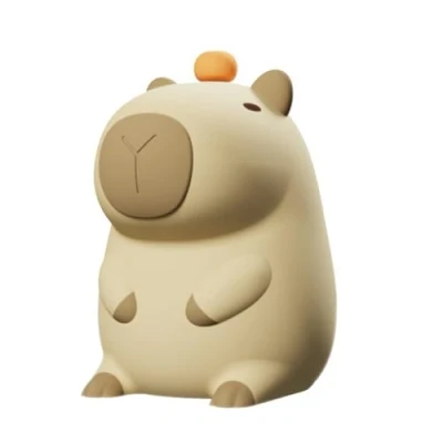 Afbeelding van Litinliv Capybara Nachtlampje voor kinderen, siliconen led Lamp met dimbaar en timer, USB oplaadbaar, schattige babydierlamp, Touch 2 niveaus helderheid, verjaardagscadeaus kinderen