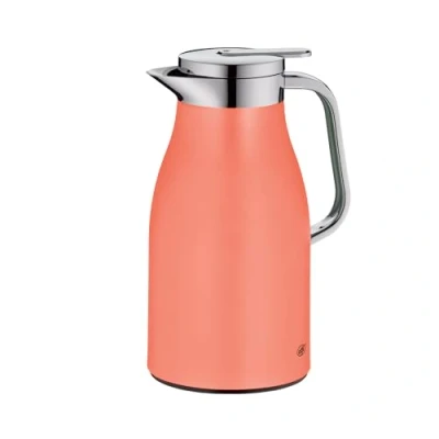Afbeelding van alfi Skyline 1,0 l, diep abrikoos, roestvrijstalen thermoskan, met hygiënisch inzetstuk van gehard glas, draaisluiting comfortabele drukknop, ergonomische handgreep, ideaal als koffiepot, theepot