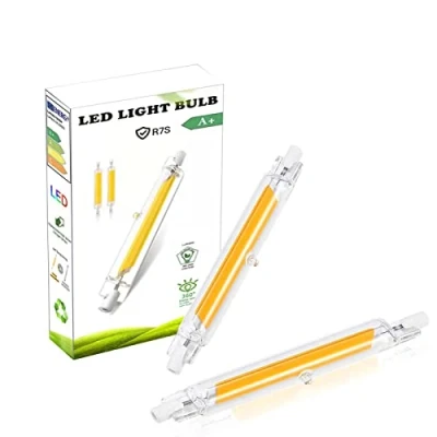 Afbeelding van UOOYAA R7S LED Gloeilamp 118mm 20W Dimbaar, COB Lamp Base Schijnwerper Lineair Licht, 360 Stralingshoek, Warm Wit, 3000K, 1000LM, 2 Stuks