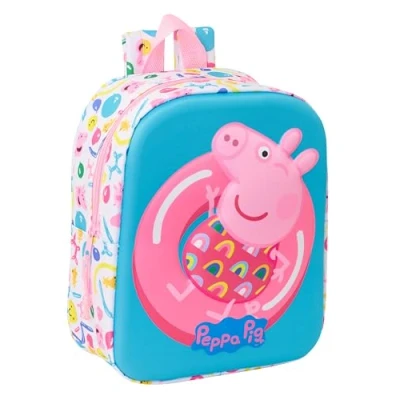 Afbeelding van PEPPA PIG 3D kleuterschoolrugzak, aanpasbaar aan de wagen, eenvoudige reiniging, ideaal voor kinderen van verschillende leeftijden, comfortabel en veelzijdig, kwaliteit duurzaamheid, 22 x 10 27