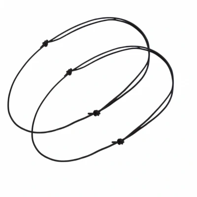 Afbeelding van 2 stuks Ketting 1.5 mm Zwart koord schuif allergievrij verstelbaar Charme Bijoux