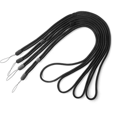 Afbeelding van trage.band® verstelbare robuuste draagriem/nekband/lanyard, 4 stuks zwart