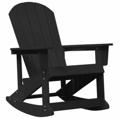Afbeelding van vidaXL Adirondack Ligbed Zwart 73.5x92x90 cm HDPE