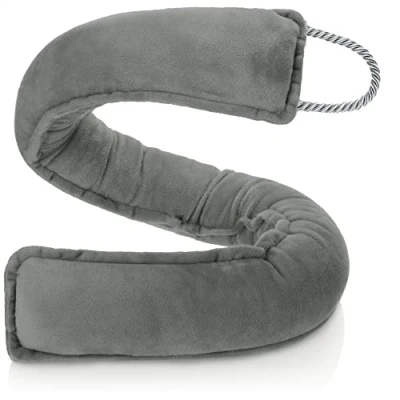 Afbeelding van COM FOUR® tochtstopper, extra zware windstopper met koord, effectieve goede afdichting tegen tocht en warmteverlies, deurmat (Donkergrijs)