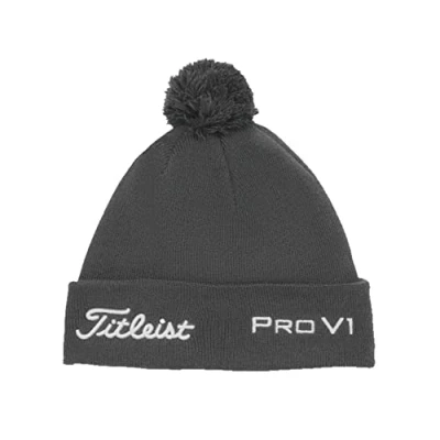 Afbeelding van Titleist Tour Pom Muts, Charcoal/White, eenheidsmaat Uniseks Volwassenen, Charcoal/wit, Eén maat