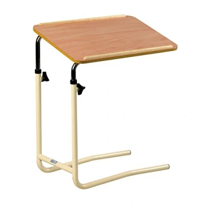 Afbeelding van Peformance Health Overbed Tafel, in hoogte verstelbaar, lichtgewicht stoel/bedtafel voor ouderen, gebruik maaltijden, werk en activiteiten, 66 x 64 46 cm