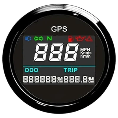 Afbeelding van ELING Universele digitale GPS Snelheidsmeter, dagteller, kilometerteller voor boot, jacht, motorfiets, auto 2 inches (52mm) 12V 24V