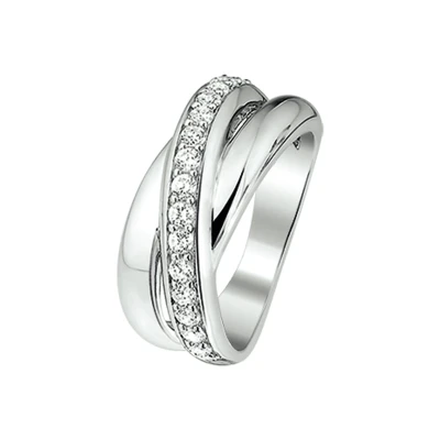 Afbeelding van Ring Zirkonia Zilver Gerhodineerd