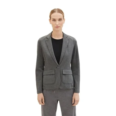 Afbeelding van Tom Tailor Korte blazer in gemêleerde look