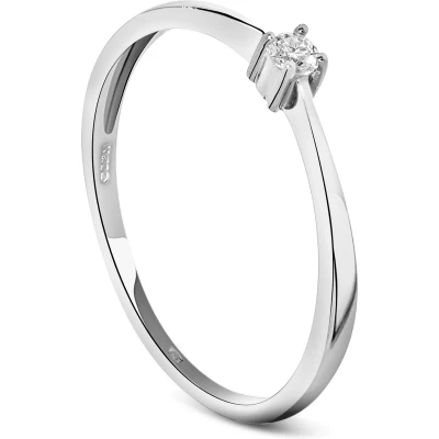 Afbeelding van Miore Ring met Diamant Dames 9 Karaat Kleur Witgoud Trouwringen