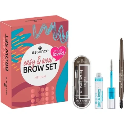 Afbeelding van Essence Easy &amp; Wow Brow Set Wenkbrauwgel Powder Pen Most Loved Gift Medium