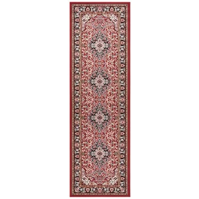 Afbeelding van Klassiek Vloerkleed Medaillion Rood/zwart 80x250 Cm