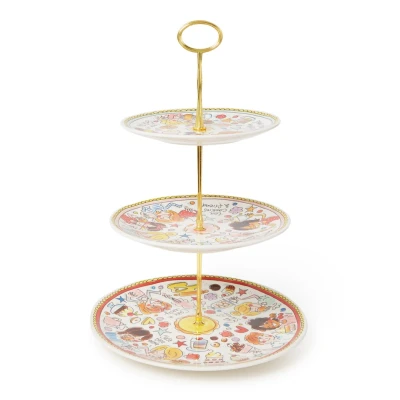 Afbeelding van Blond Amsterdam Etagere Even Bijkletsen Tea And Cookies 26x26x38cm Nice thingZ