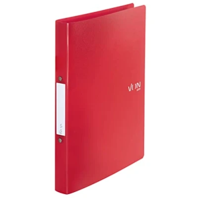 Afbeelding van Von Ringmap A4, met 2 ringen, PP map, rugbreedte 30 mm, voor 190 vellen, ringmechanisme, school, studie en huishouden, 5 stuks, Leitz, rood, 42470025