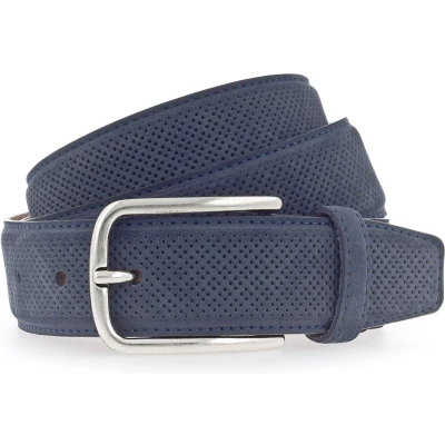 Afbeelding van Vanzetti Leren Riem Leather Belt W80 Navy Donkerblauw
