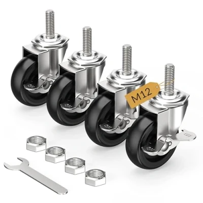 Afbeelding van Caster Wielen 3&quot; Vergrendeling Stuurpen Zwart M12