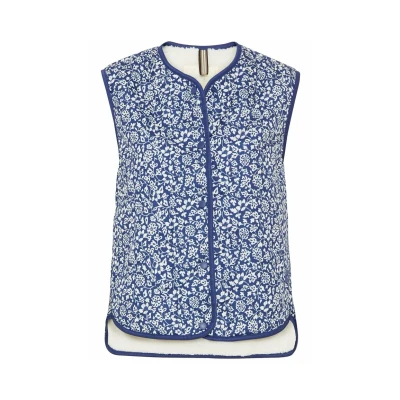 Afbeelding van camel active Bodywarmer met bloemenprint Maat womenswear 36 Blauw
