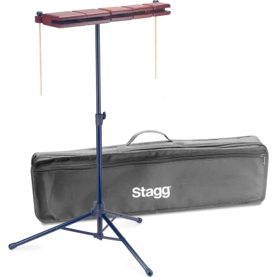 Afbeelding van Stagg WB set 5B Temple Block 5 delige + statief hoes mallets