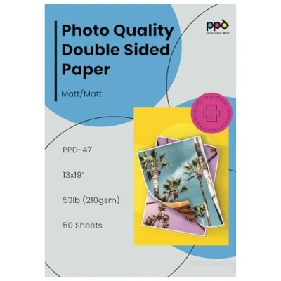 Afbeelding van PPD A3 PLUS x 50 vel Inkjet 210 g/m2 Zwaar Fotopapier Dubbelzijdig Mat Gecoat hoge resolutie ook ideaal als hoogwaardig brochurepapier en flyerpapier PPD047