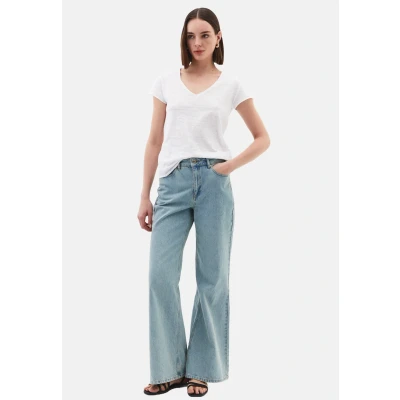 Afbeelding van OXXO MIT Vausschnitt Tshirt basic, Dames, Maat: 36, White