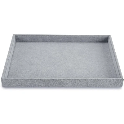 Afbeelding van Stapelbare Fluwelen Sieraden Organizer Lade Inzetstukken voor Ringen en Oorbellen (Grijs)