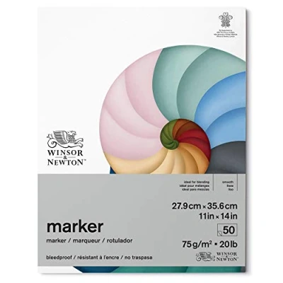 Afbeelding van Winsor &amp; Newton 6002007 Markerpapier, wit, 27,9 x 35,6 cm 50 vellen blok, 75 g/m²