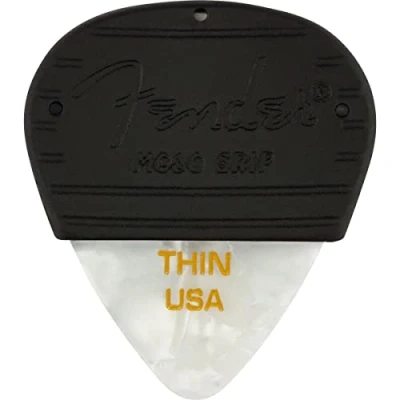 Afbeelding van Fender 351 Mojo Grip Picks Celluloid White Moto Thin Plectrum set