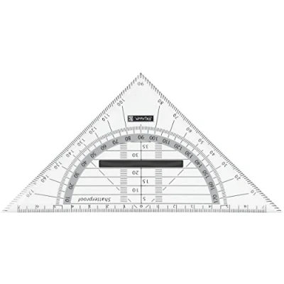 Afbeelding van Brunnen 104975990 Geometrie driehoek Colour Code (voor school en kantoor, 16 cm, onbreekbaar, ergonomische handgreep) zwart/onyx